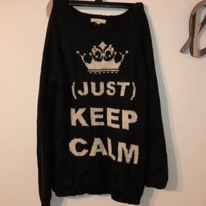 Forever 21 Graphic Black Sweater